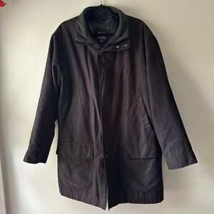 JOS A BANK Mens Black Full Zip Convertible‎ Collar Parka Jacket Size L